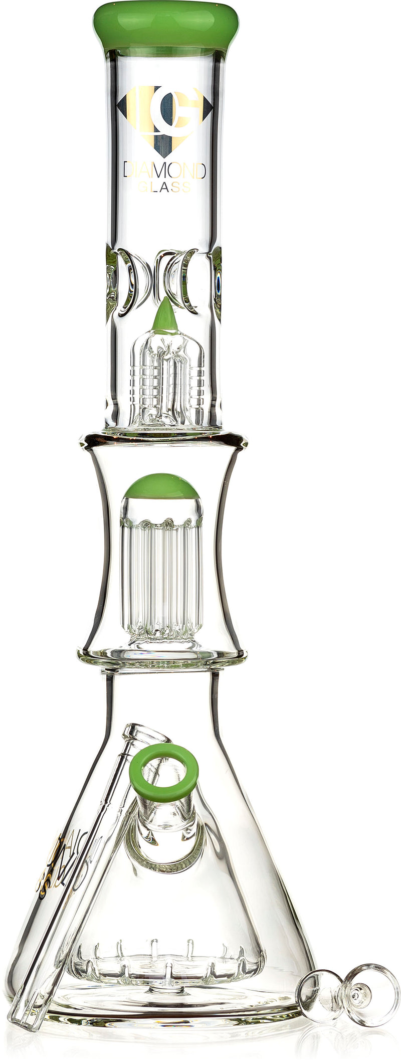 17" Inner Beaker Tree Perc Bong, by Diamond Glass - Bat Kountry