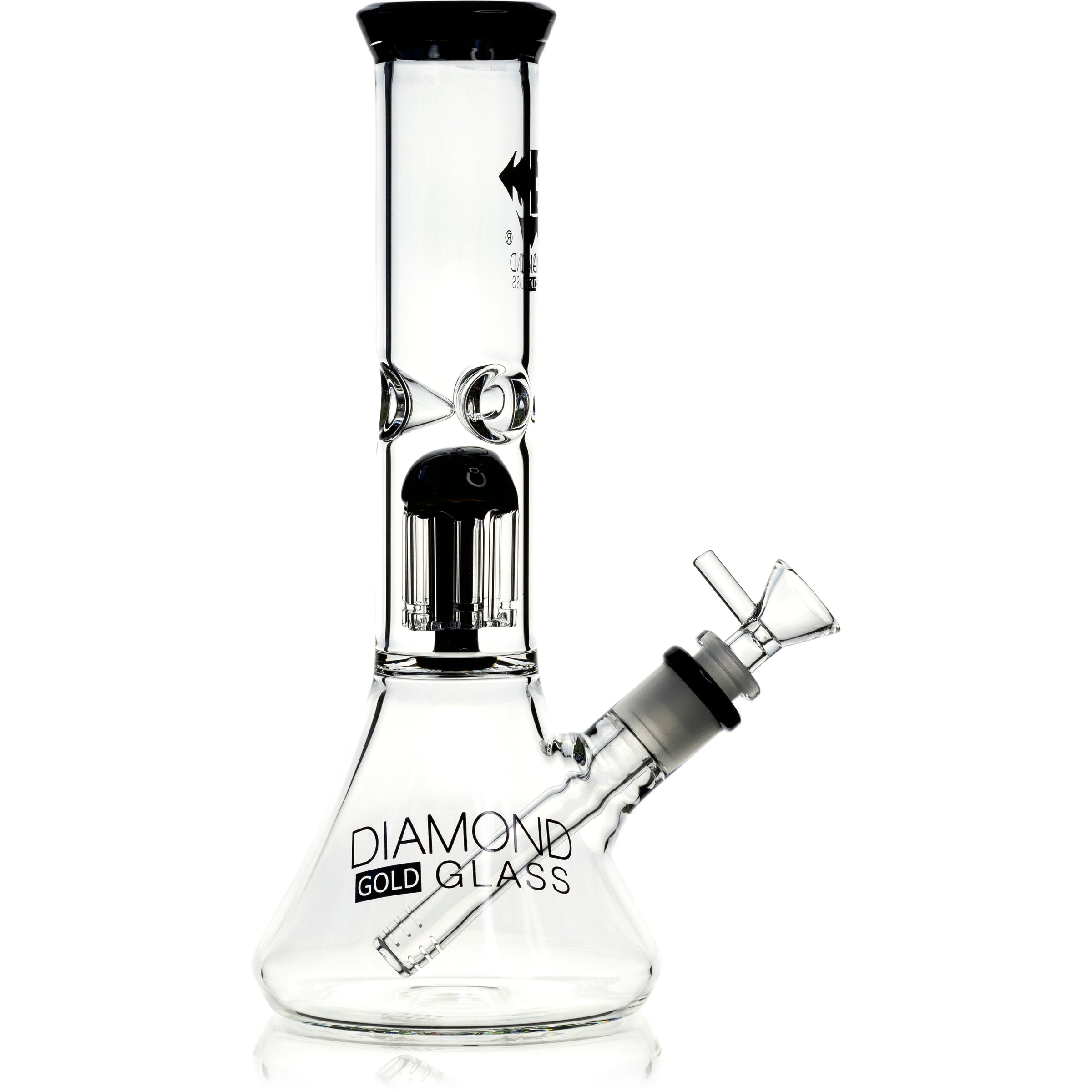 12" 8-Arm Tree Perc Single Chamber, by Diamond Glass - Bat Kountry
