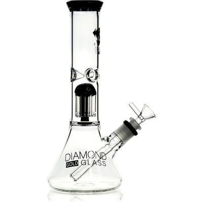12" 8-Arm Tree Perc Single Chamber, by Diamond Glass - Bat Kountry