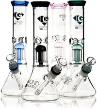 12" 8-Arm Tree Perc Single Chamber, by Diamond Glass - Bat Kountry