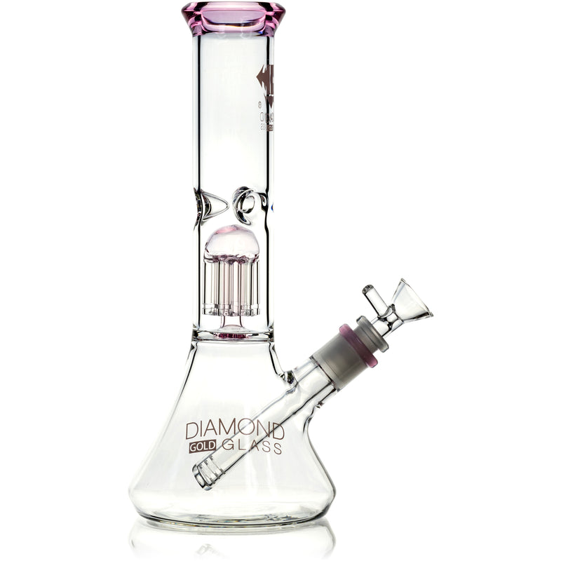 12" 8-Arm Tree Perc Single Chamber, by Diamond Glass - Bat Kountry