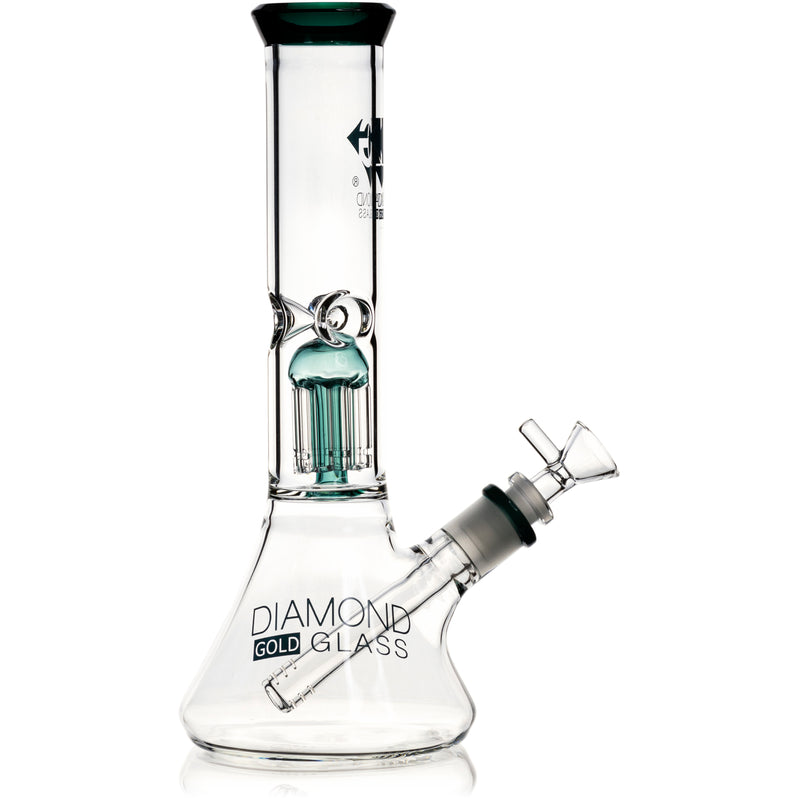 12" 8-Arm Tree Perc Single Chamber, by Diamond Glass - Bat Kountry