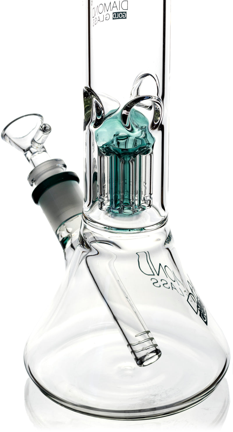 12" 8-Arm Tree Perc Single Chamber, by Diamond Glass - Bat Kountry