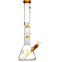 18" Thick 7mm Double Chamber Tree Perc Bong, by Diamond Glass - Bat Kountry