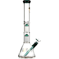 18" Thick 7mm Double Chamber Tree Perc Bong, by Diamond Glass - Bat Kountry