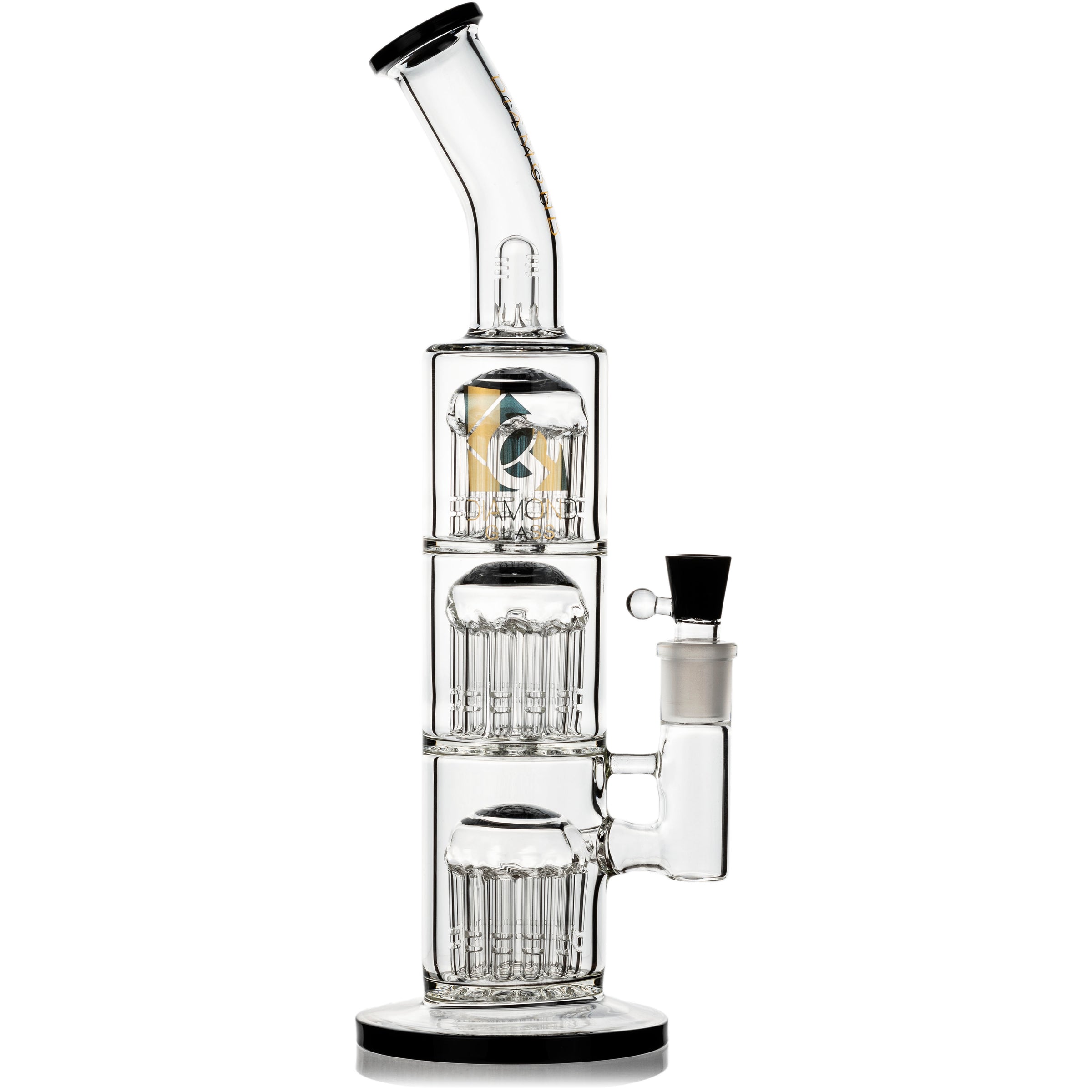 14" Triple Chamber 12 Arm Perc Bong, by Diamond Glass - BKRY Inc.