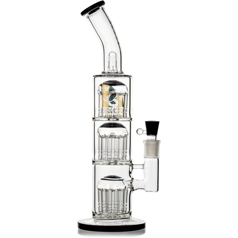 14" Triple Chamber 12 Arm Perc Bong, by Diamond Glass - BKRY Inc.
