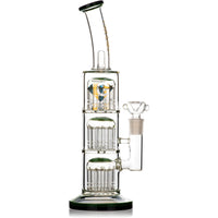 14" Triple Chamber 12 Arm Perc Bong, by Diamond Glass - BKRY Inc.