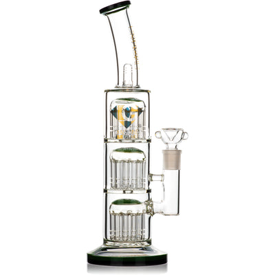 14" Triple Chamber 12 Arm Perc Bong, by Diamond Glass - BKRY Inc.