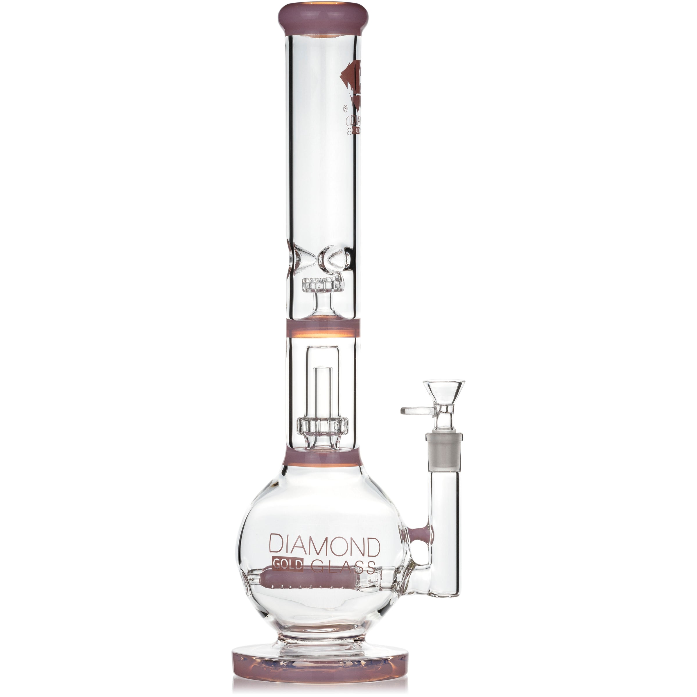 16" Dual Inline Showerhead Bong, by Diamond Glass