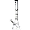 18" Heavy 7mm Double Showerhead Bong, by Diamond Glass