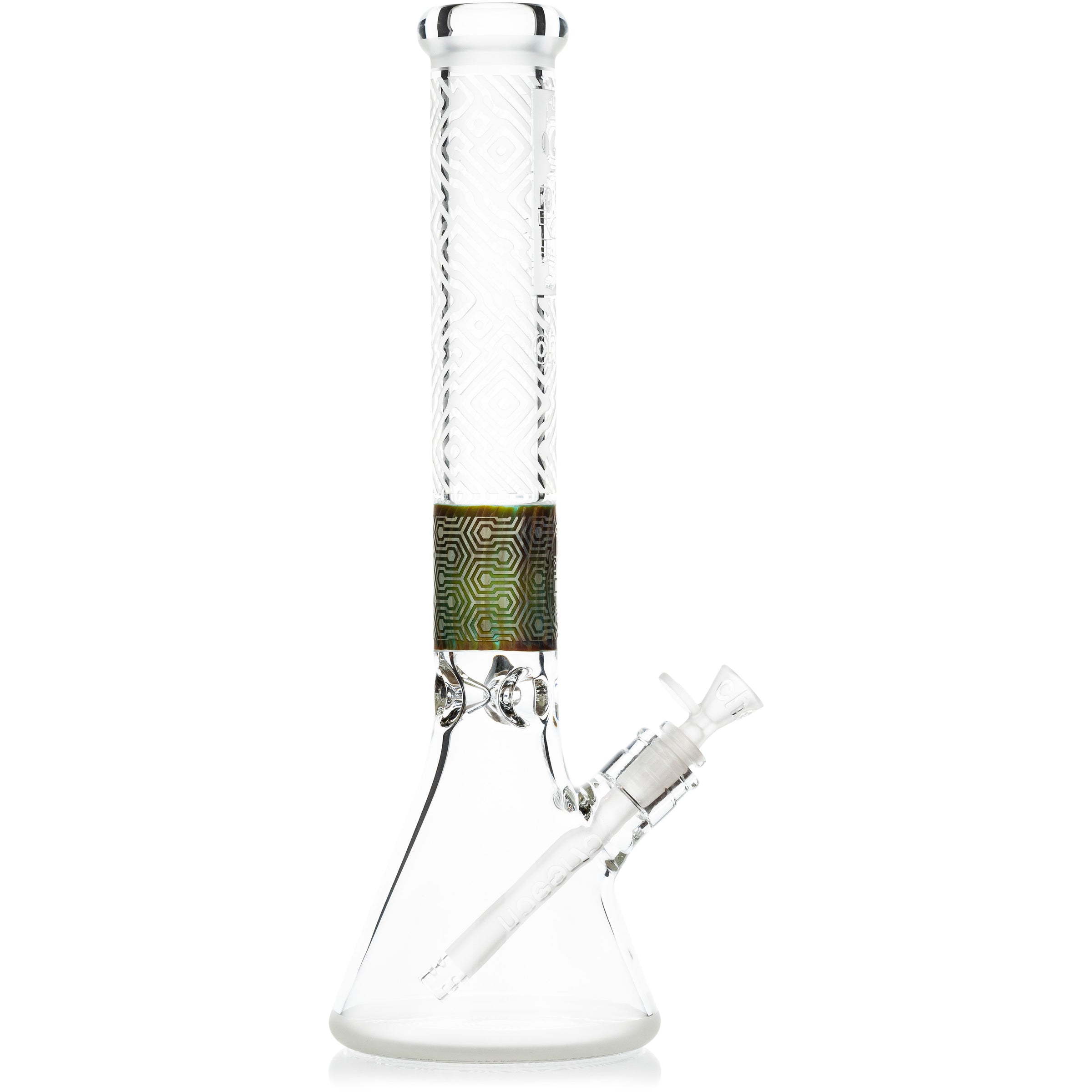 17" Etched Sandblasted Beaker Bong, by Cheech Glass