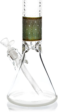 17" Etched Sandblasted Beaker Bong, by Cheech Glass