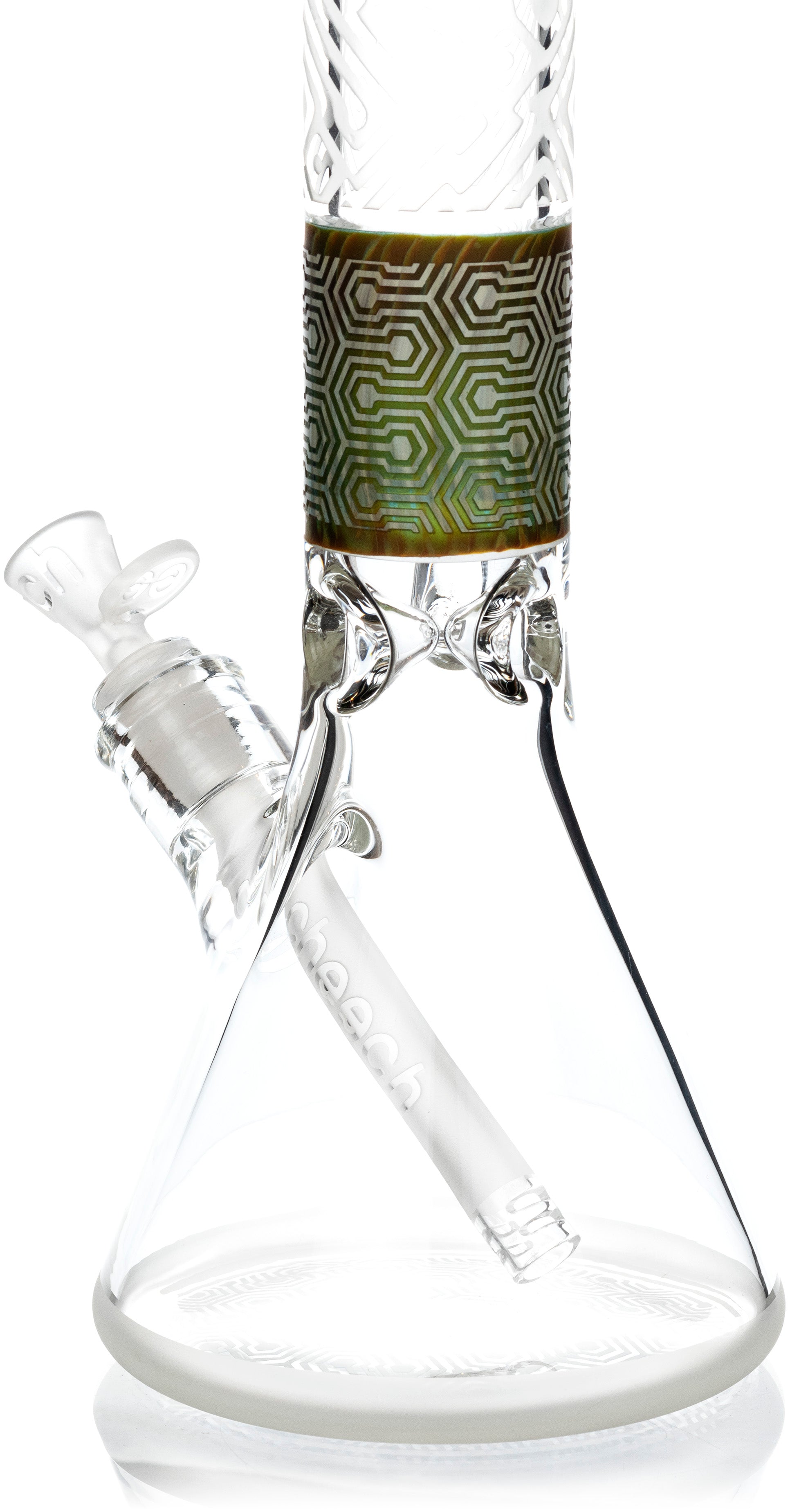 17" Etched Sandblasted Beaker Bong, by Cheech Glass