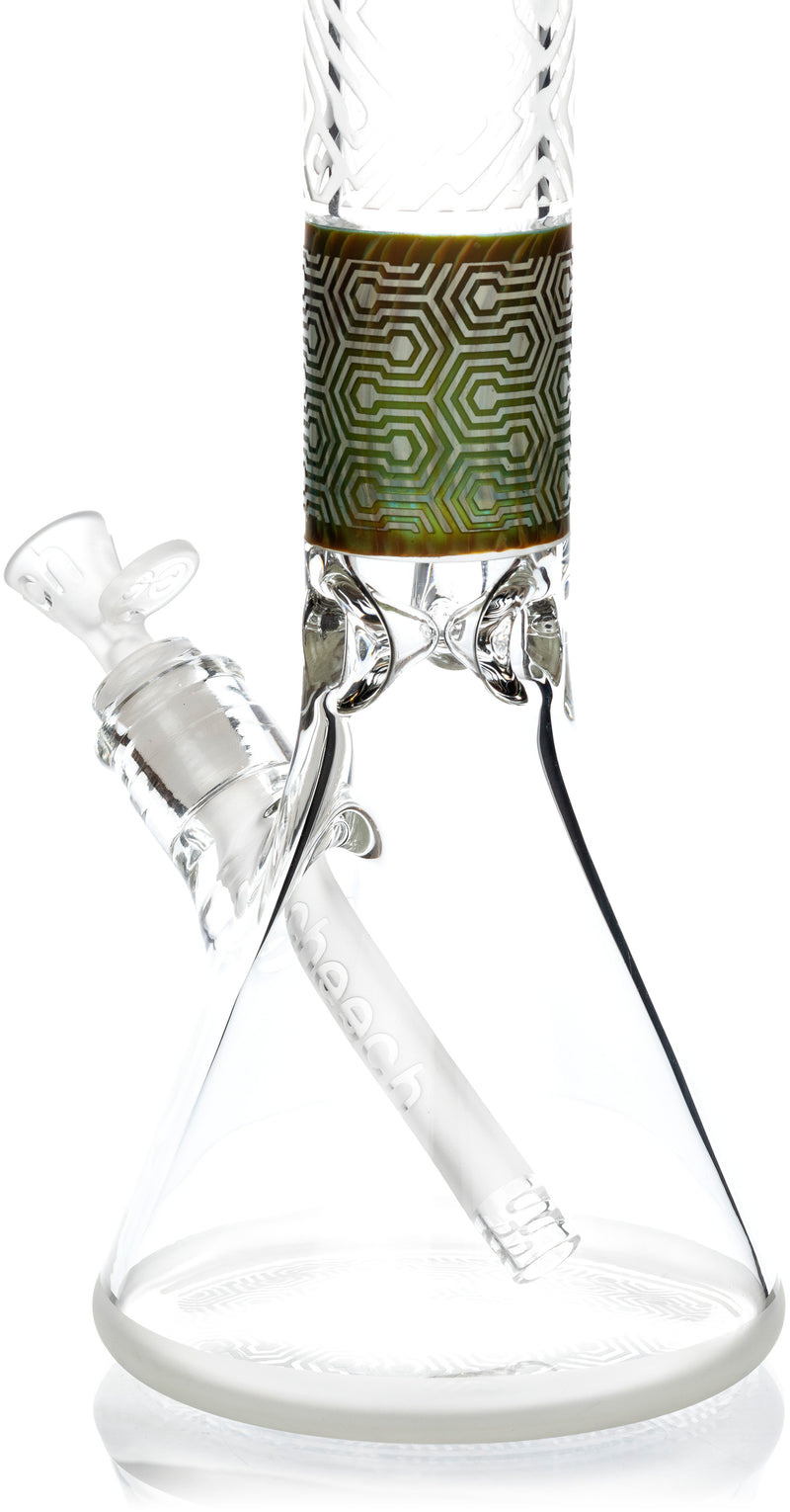 17" Etched Sandblasted Beaker Bong, by Cheech Glass