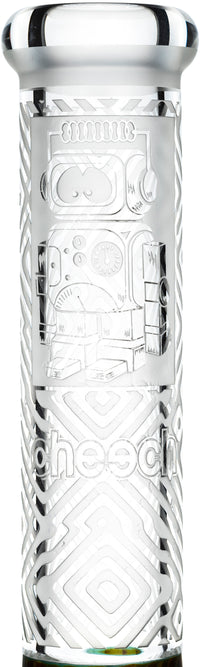 17" Etched Sandblasted Beaker Bong, by Cheech Glass