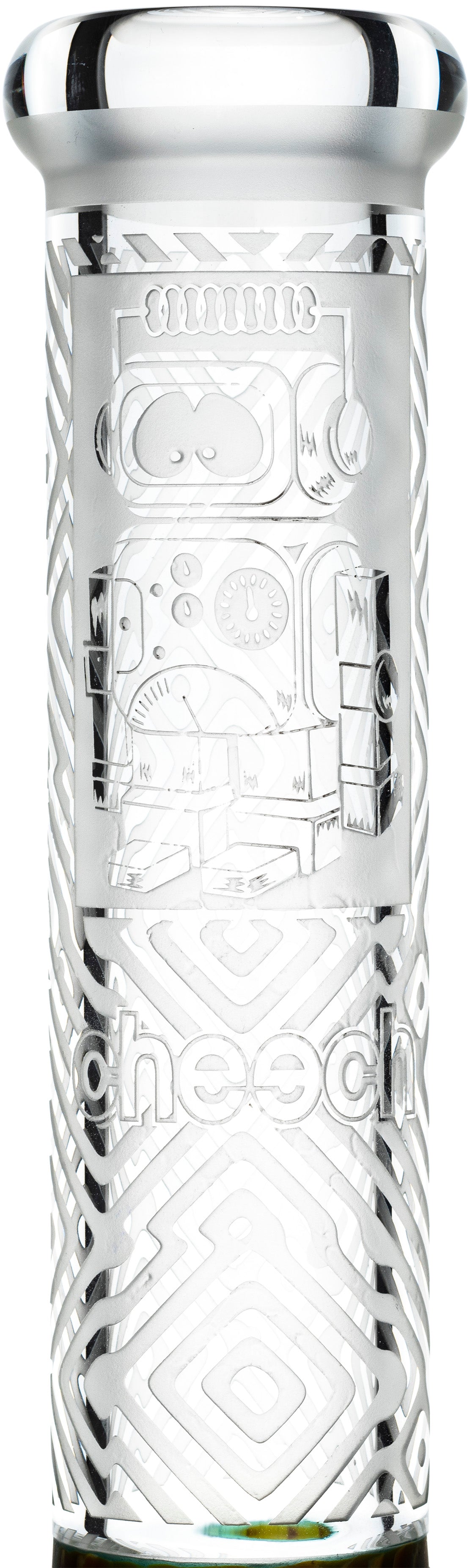17" Etched Sandblasted Beaker Bong, by Cheech Glass