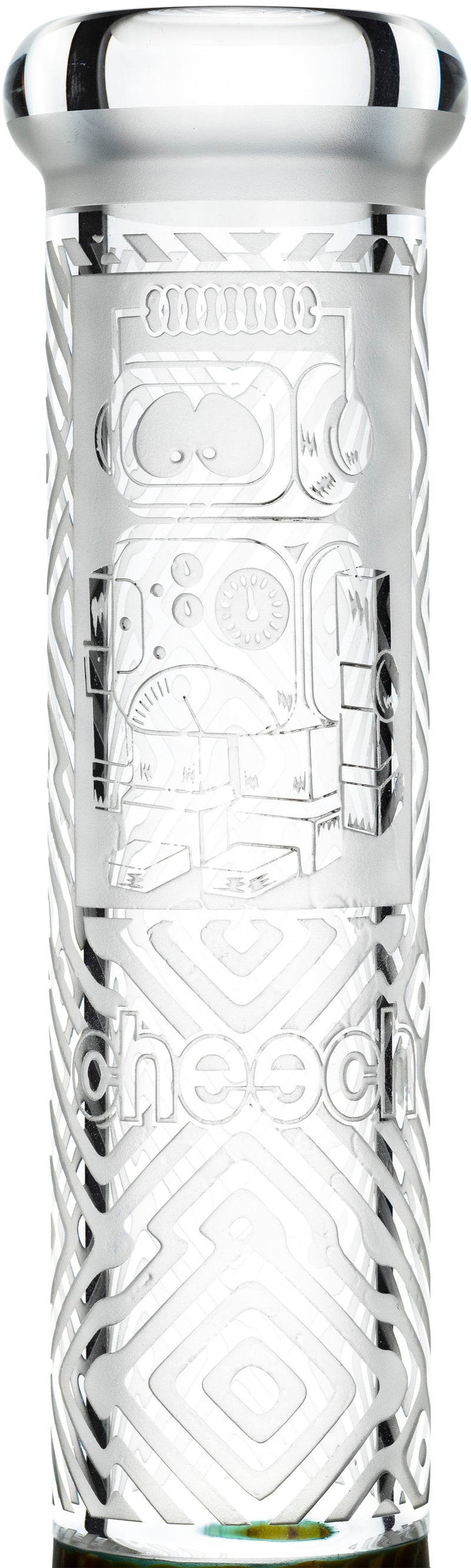 17" Etched Sandblasted Beaker Bong, by Cheech Glass