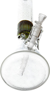 17" Etched Sandblasted Beaker Bong, by Cheech Glass