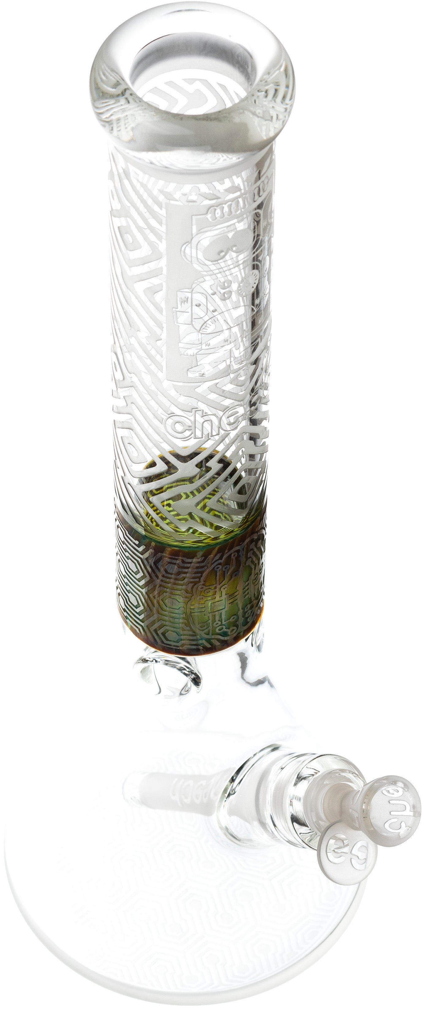 17" Etched Sandblasted Beaker Bong, by Cheech Glass