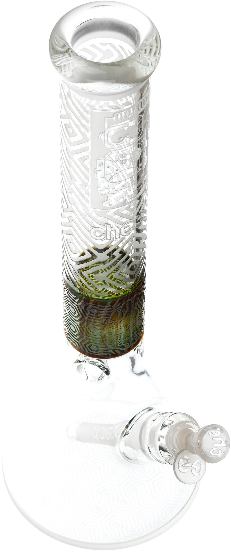 17" Etched Sandblasted Beaker Bong, by Cheech Glass