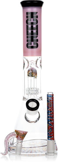 13" Showerhead Reversal Wigwag Bong, by Cheech Glass