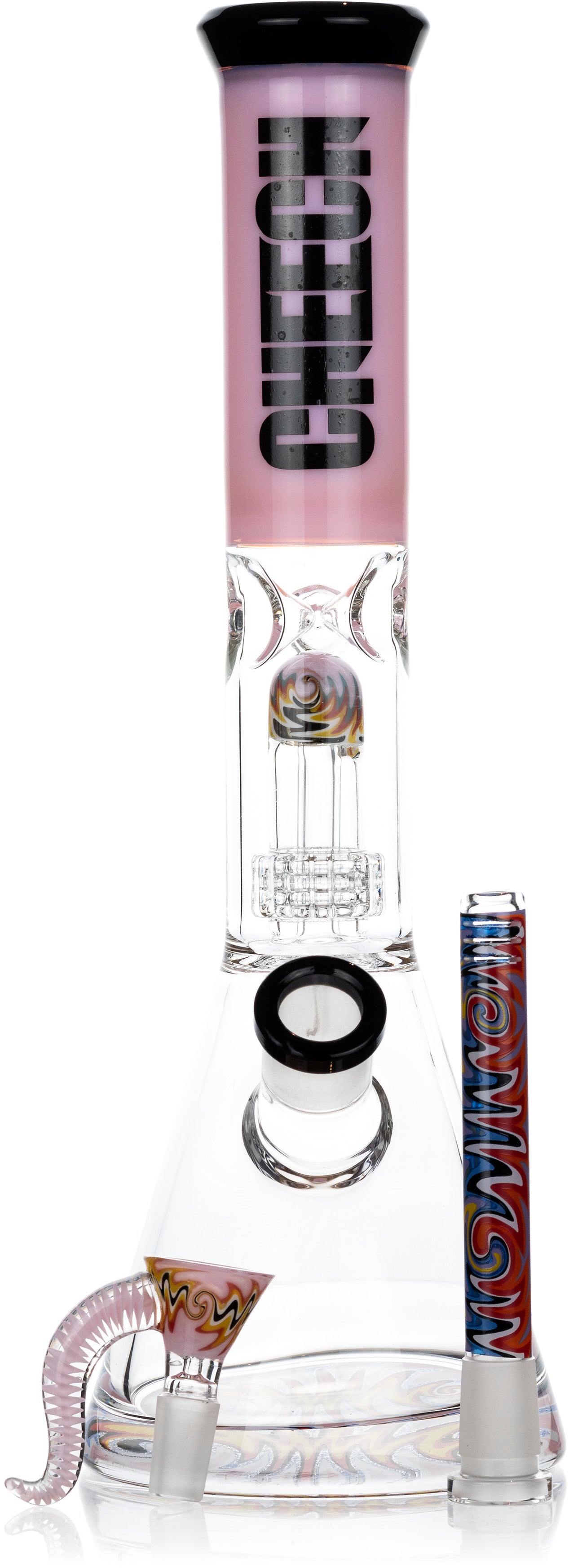 13" Showerhead Reversal Wigwag Bong, by Cheech Glass