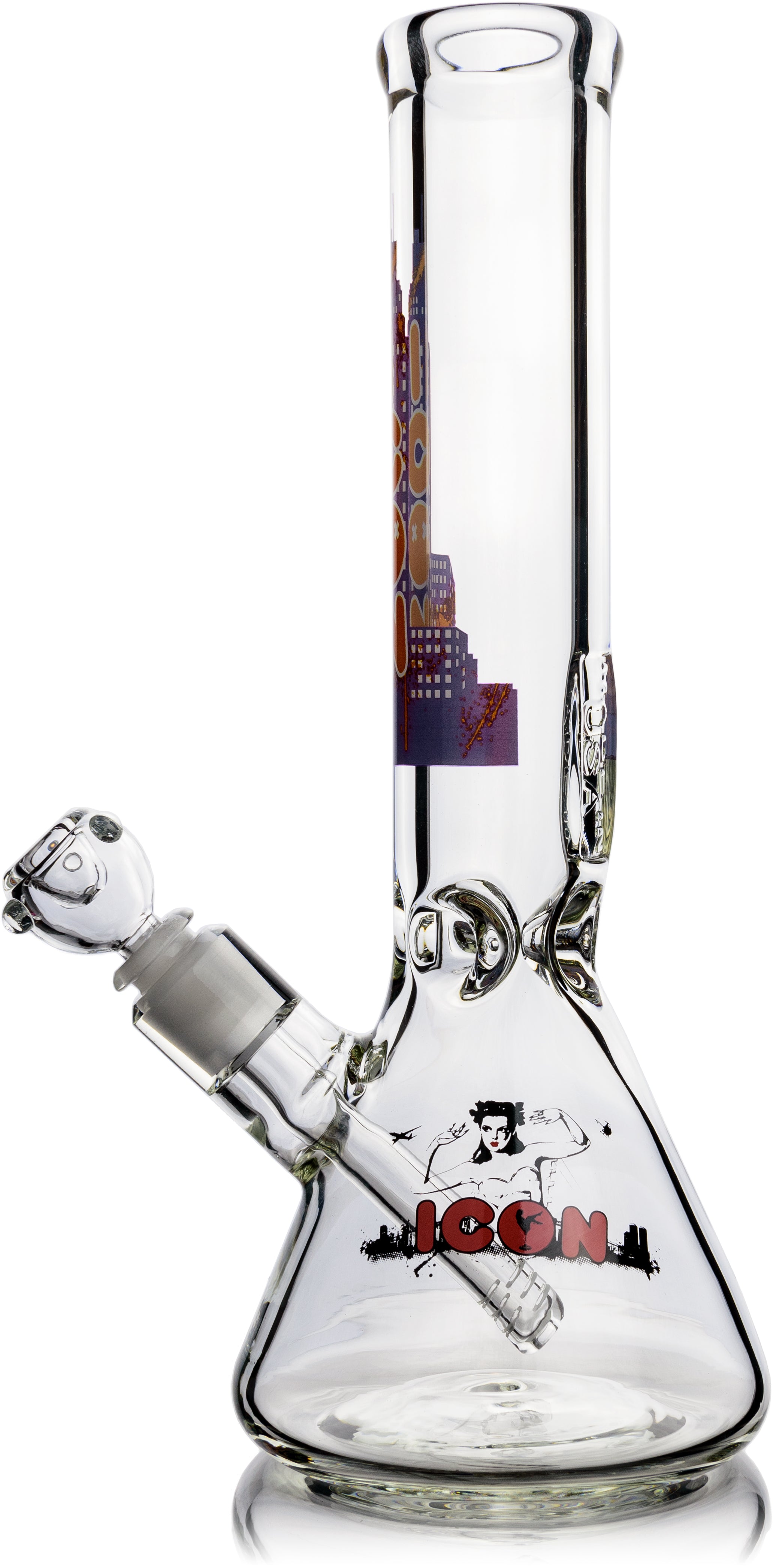 14" Heavy 9mm Beaker Bong, by ICON Glass - Bat Kountry
