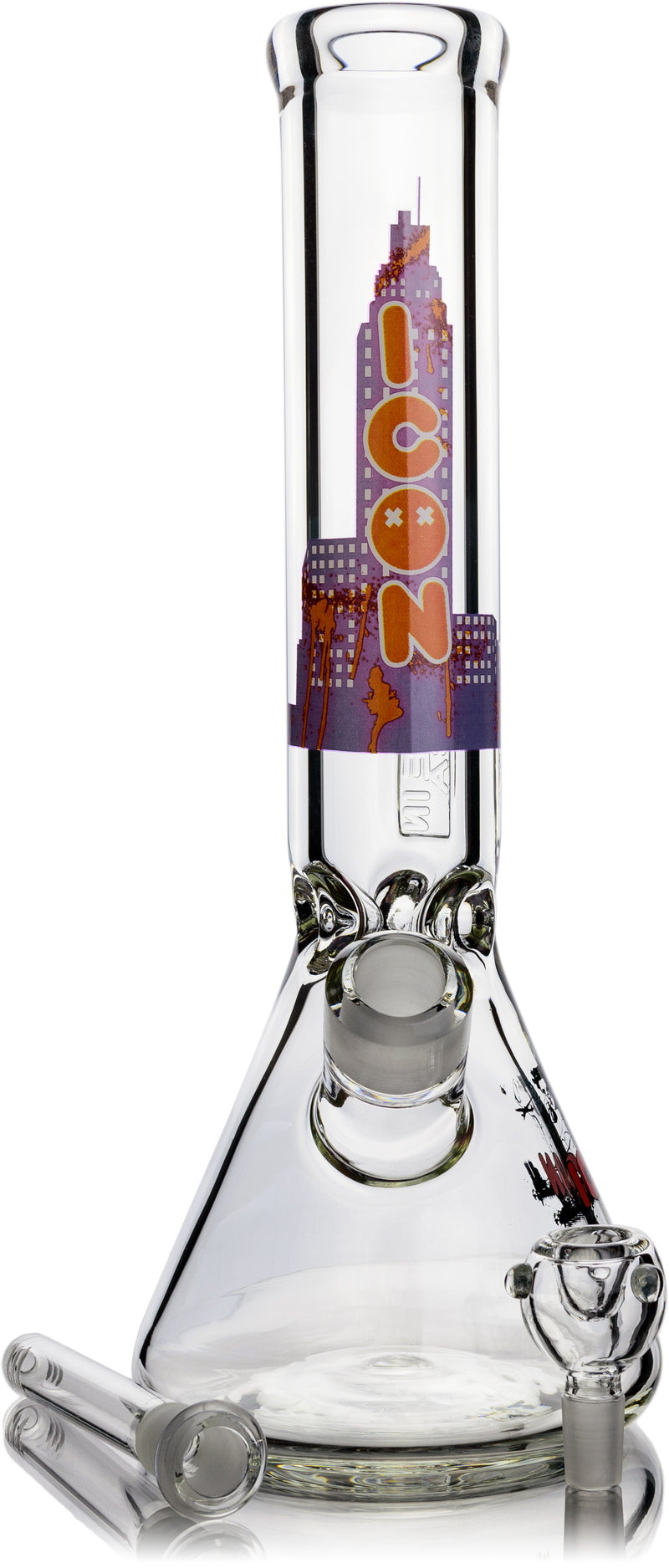 14" Heavy 9mm Beaker Bong, by ICON Glass - Bat Kountry