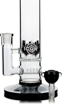 18" Straight Tube Bong w/ Inline Honeycomb Perc, by ICON Glass - Bat Kountry