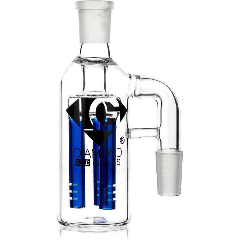 Ash Catcher w/ 14mm Joint, 90˚ Angle 3 Arm Tree Perc, by Diamond Glass