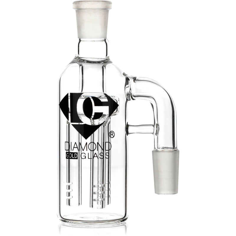 Ash Catcher w/ 14mm Joint, 90˚ Angle 3 Arm Tree Perc, by Diamond Glass