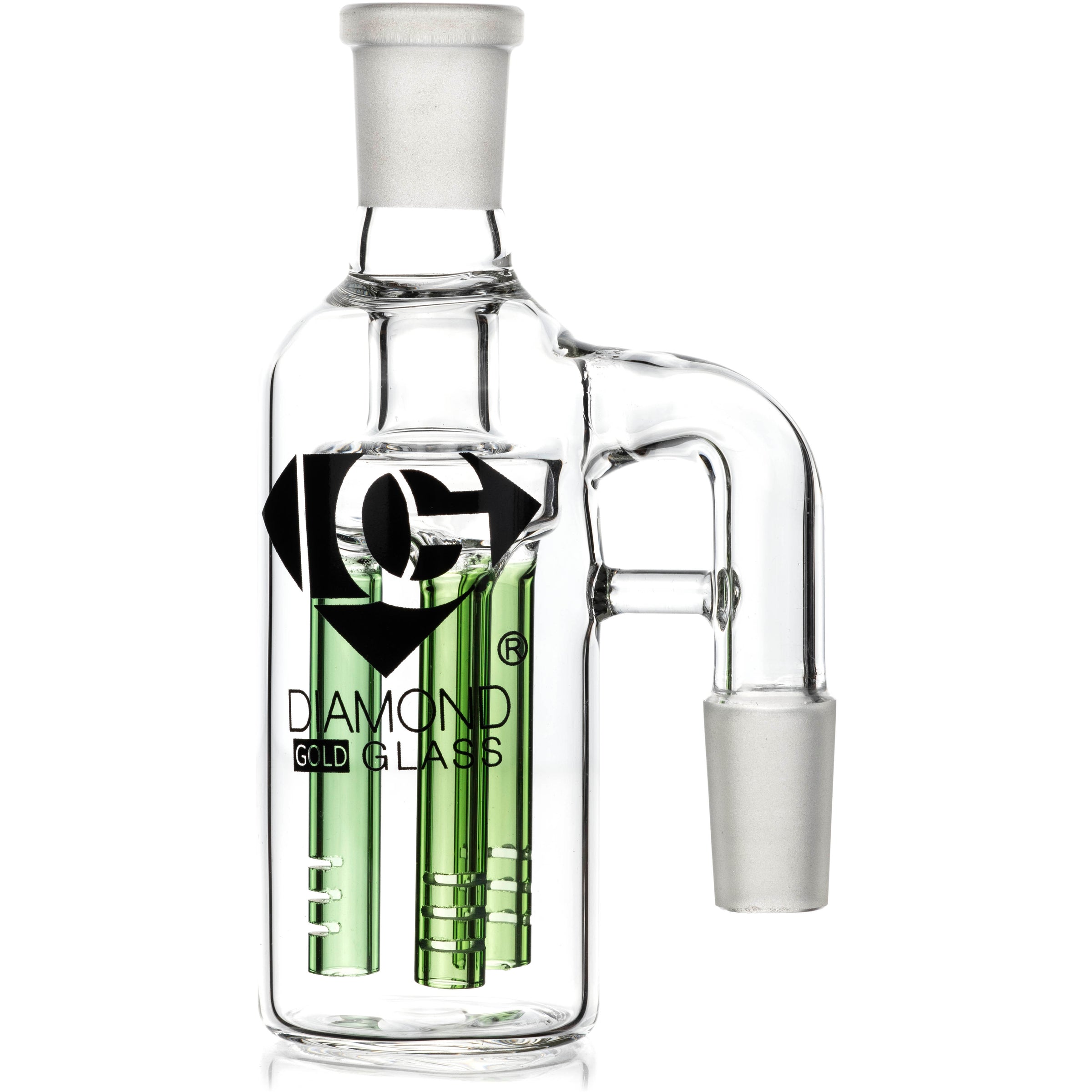 Ash Catcher w/ 14mm Joint, 90˚ Angle 3 Arm Tree Perc, by Diamond Glass