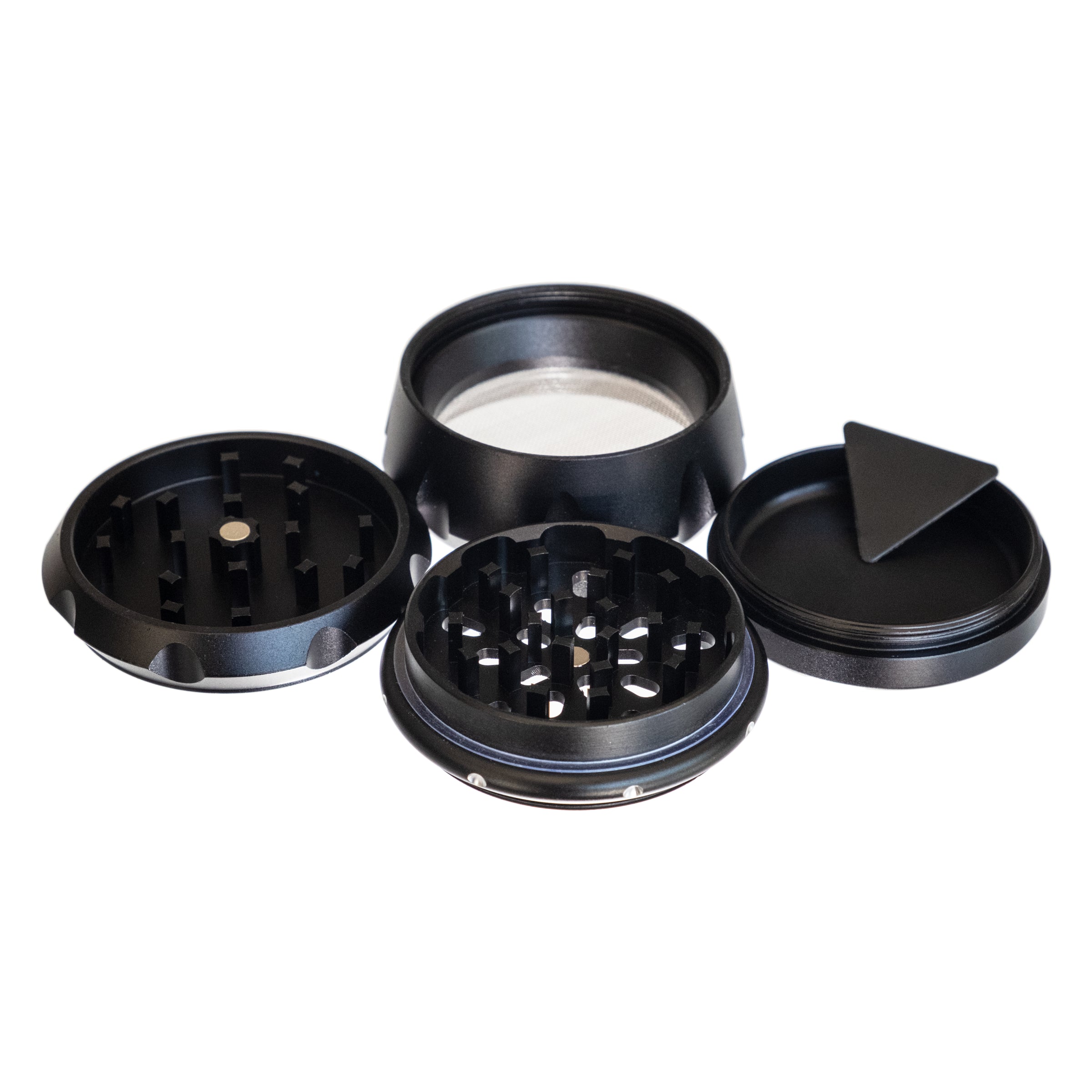 Grinder, Dimpled Aluminum 4-Piece 3-Level 2.5", by Chromium Crusher - Bat Kountry