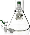 14" Beaker Bong w/ Double Showerhead Perc, by Crystal Glass - Bat Kountry