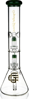 14" Beaker Bong w/ Double Showerhead Perc, by Crystal Glass - Bat Kountry