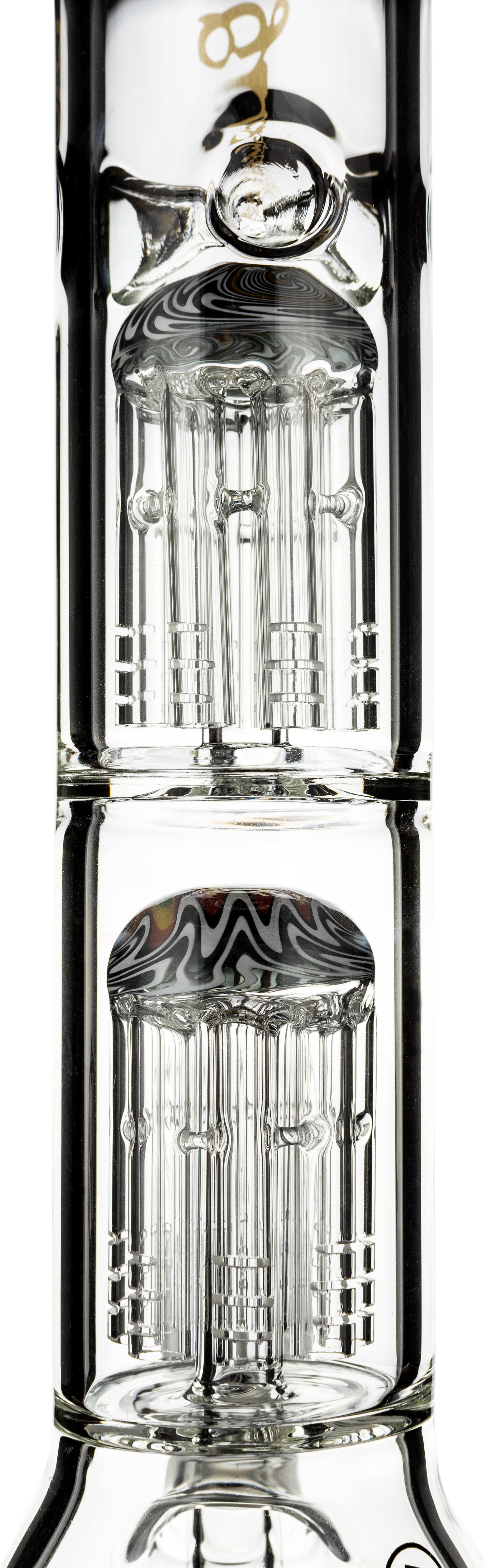 15" Beaker Bong w/ Double Reversal Tree Perc, by Crystal Glass - Bat Kountry