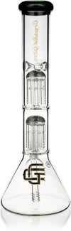 15" Beaker Bong w/ Double Reversal Tree Perc, by Crystal Glass - Bat Kountry