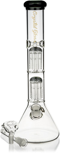 15" Beaker Bong w/ Double Reversal Tree Perc, by Crystal Glass - Bat Kountry