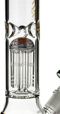 12" Beaker Bong w/ single tree reversal perc, by Crystal Glass - Bat Kountry