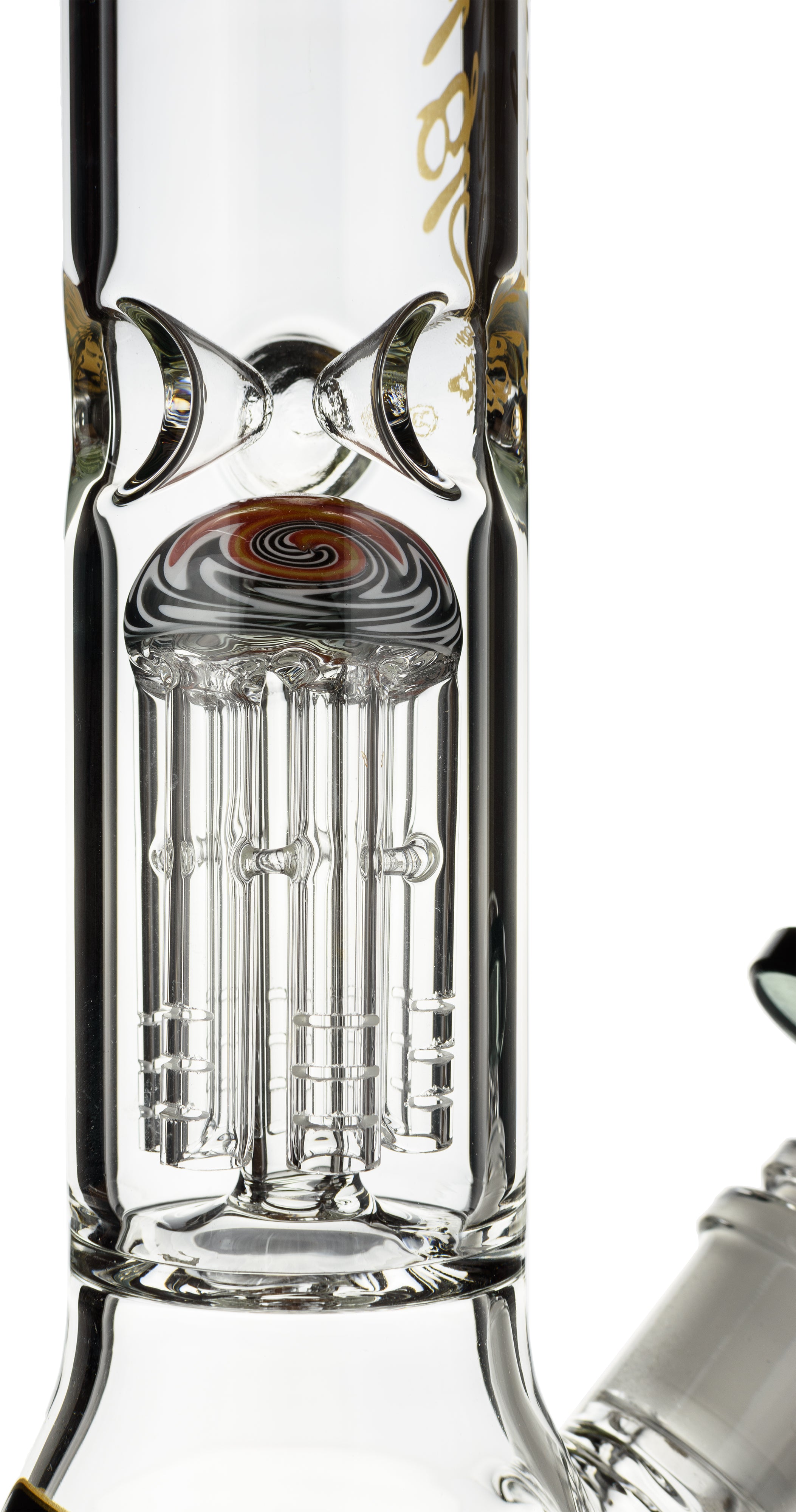 12" Beaker Bong w/ single tree reversal perc, by Crystal Glass - Bat Kountry