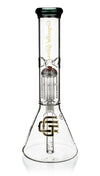 12" Beaker Bong w/ single tree reversal perc, by Crystal Glass - Bat Kountry