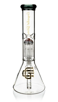 12" Beaker Bong w/ single tree reversal perc, by Crystal Glass - Bat Kountry