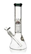 12" Beaker Bong w/ single tree reversal perc, by Crystal Glass - Bat Kountry