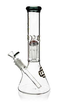 12" Beaker Bong w/ single tree reversal perc, by Crystal Glass - Bat Kountry