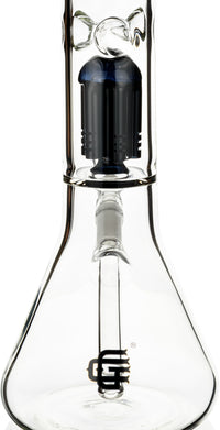 14" Beaker Bong w/ Single Tree Perc, by Crystal Glass - Bat Kountry