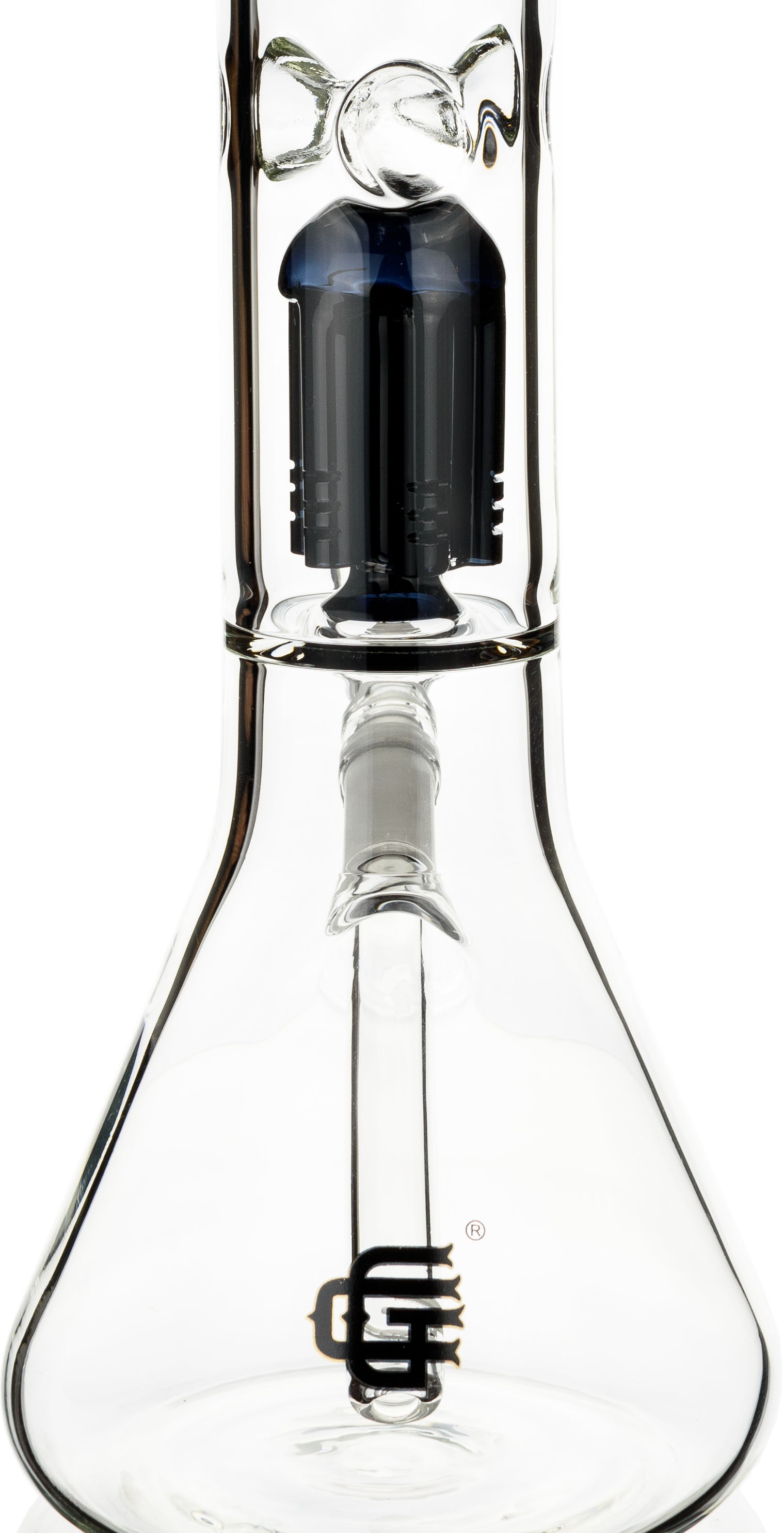 14" Beaker Bong w/ Single Tree Perc, by Crystal Glass - Bat Kountry