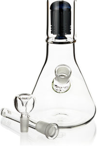 14" Beaker Bong w/ Single Tree Perc, by Crystal Glass - Bat Kountry