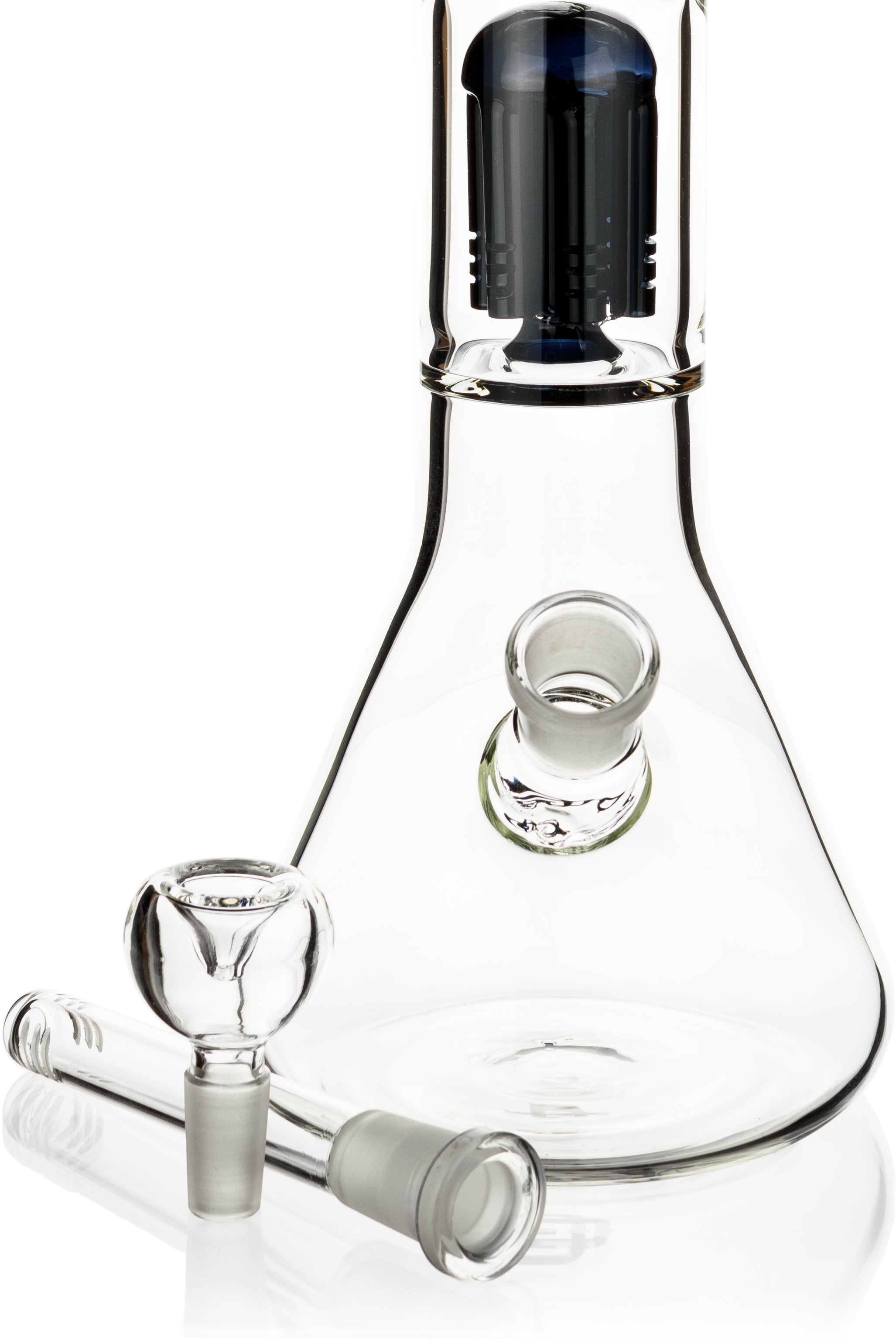 14" Beaker Bong w/ Single Tree Perc, by Crystal Glass - Bat Kountry