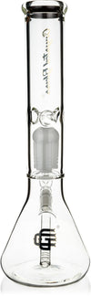 14" Beaker Bong w/ Single Tree Perc, by Crystal Glass - Bat Kountry